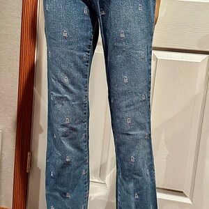 Women's Lilly Pulitzer Mainline Blue Embroidered Jeans
